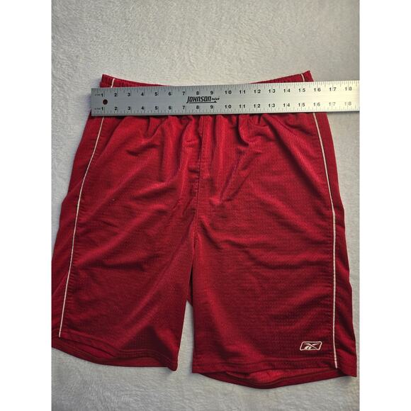 Reebok Large Men Red Mesh Basketball Athletic Shorts - Picture 1 of 5